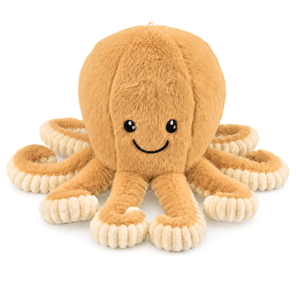 Plush Octopus Plush Toy Cuddly Toy with Elastic Tentacles Beige 50 cm