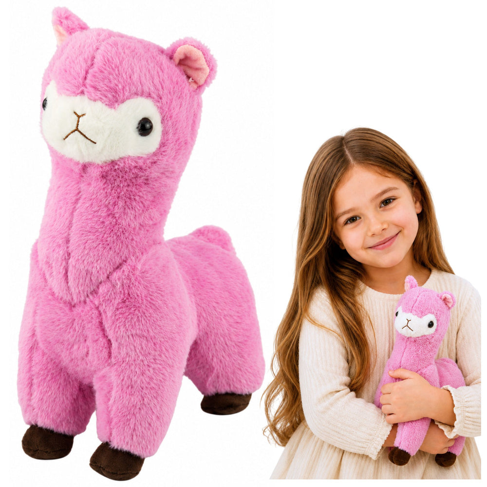 Plush Alpaca Llama Plush Toy Cuddly Toy Soft Fur Pink 28 cm