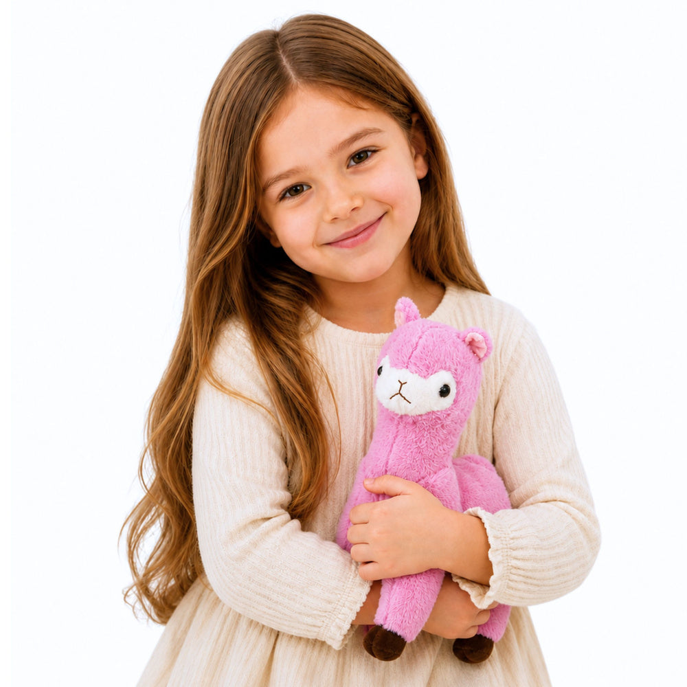 Plush Alpaca Llama Plush Toy Cuddly Toy Soft Fur Pink 28 cm