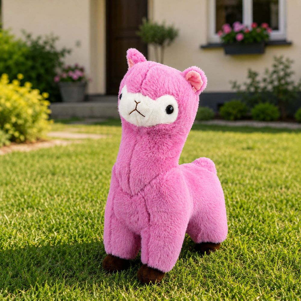Plush Alpaca Llama Plush Toy Cuddly Toy Soft Fur Pink 28 cm