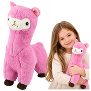 Plush Alpaca Llama Plush Toy Cuddly Toy Soft Fur Pink 38 cm