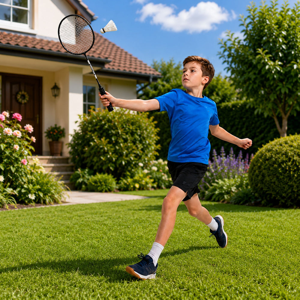 Reketi za badminton sa futrolom i lopticom 4u1 - crni