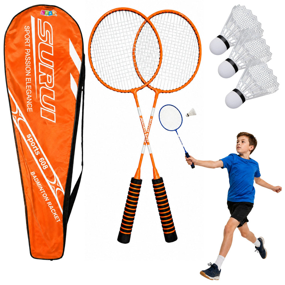Reketi za badminton sa futrolom i lopticama 6u1 - narančasti