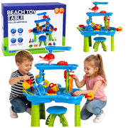 Multi-level Water Table Playground with Chair Accessories Molds 63cm