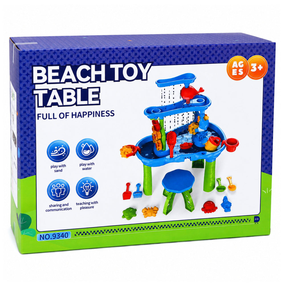 Multi-level Water Table Playground with Chair Accessories Molds 63cm