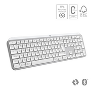 Logitech MX Keys S tipkovnica RF bežični + Bluetooth QWERTY US Međunarodna Aluminij, Bijelo