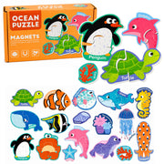 Magnetic Puzzle Sea Animals Fridge Magnets Educational 30 pcs.
