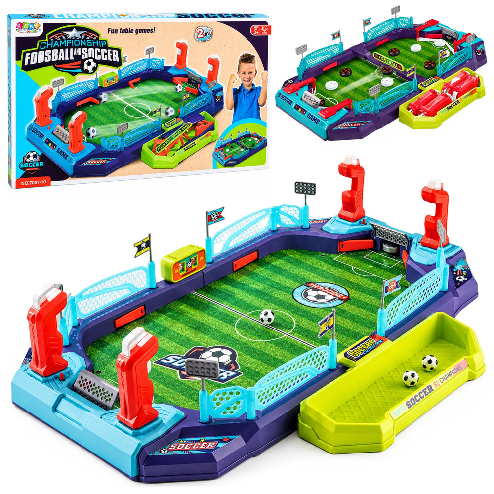 2 in 1 Tabletop Soccer Hockey Arcade Game for 2 Players Counter