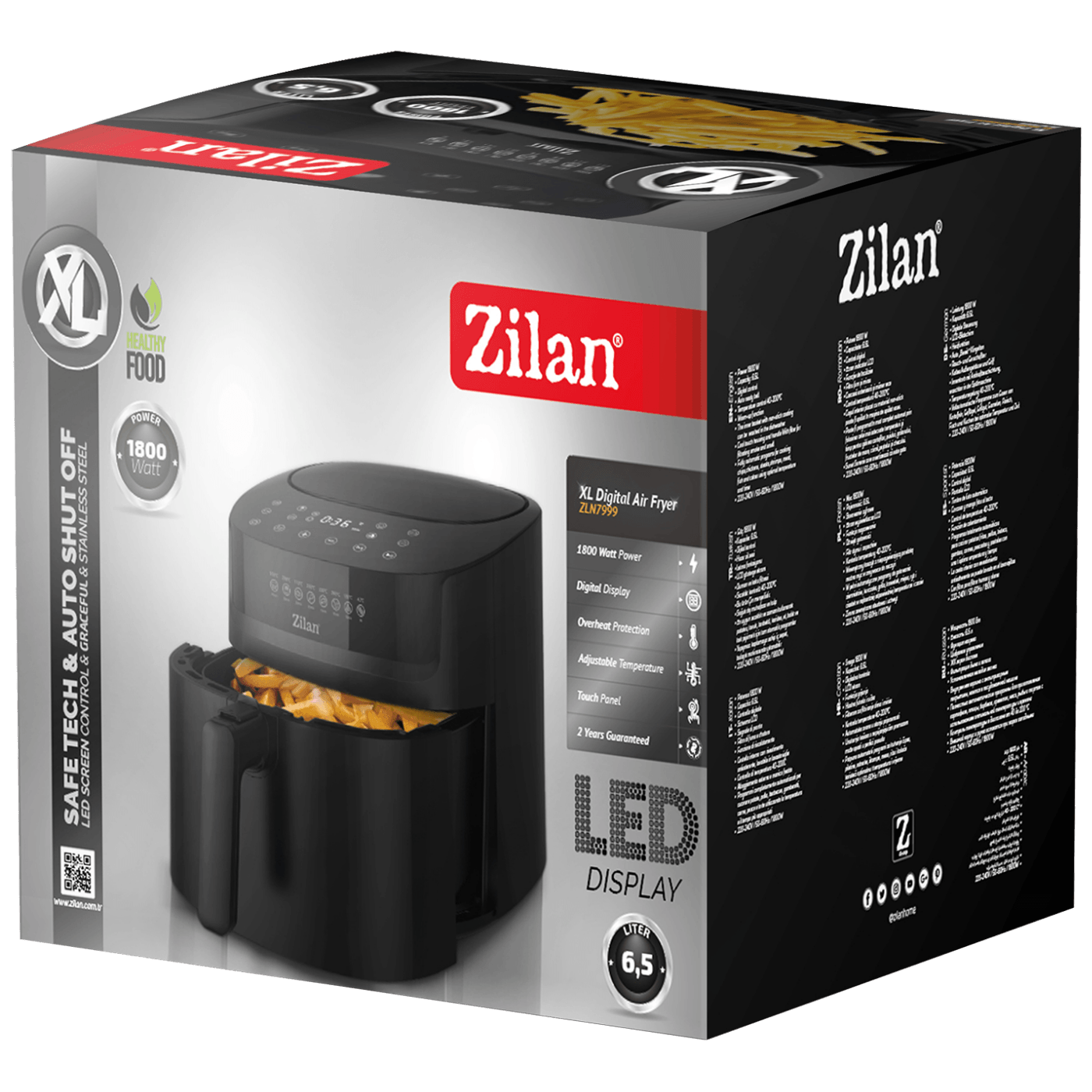 Zilan Friteza na vrući zrak, 1800 W, XL zapremina posude 6.5 lit. - ZLN7999