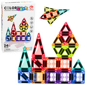 Magnetic Construction Blocks 3D Panels Creative STEM Colorful 24 pcs.