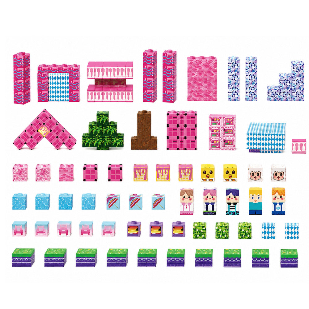 Magnetic Blocks Pixels Cubes Dice Pixel World Pink 100 pcs.