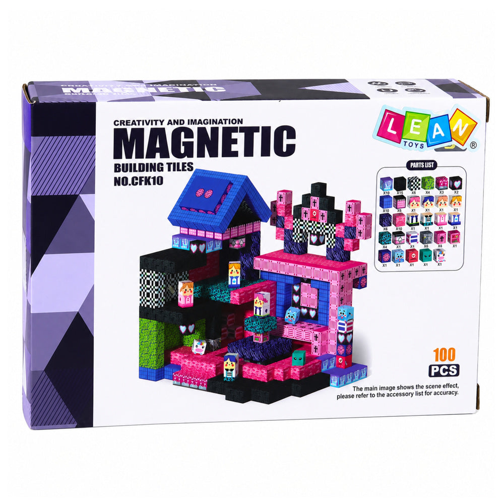 Magnetic Blocks Pixels Cubes Dice Pixel World Pink 100 pcs.