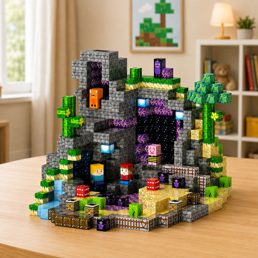 Magnetic Blocks Pixels Cubes Cubes Square World 100 pcs.