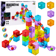 Magnetic Construction Blocks Panels Ball Track Colorful 60 pcs.