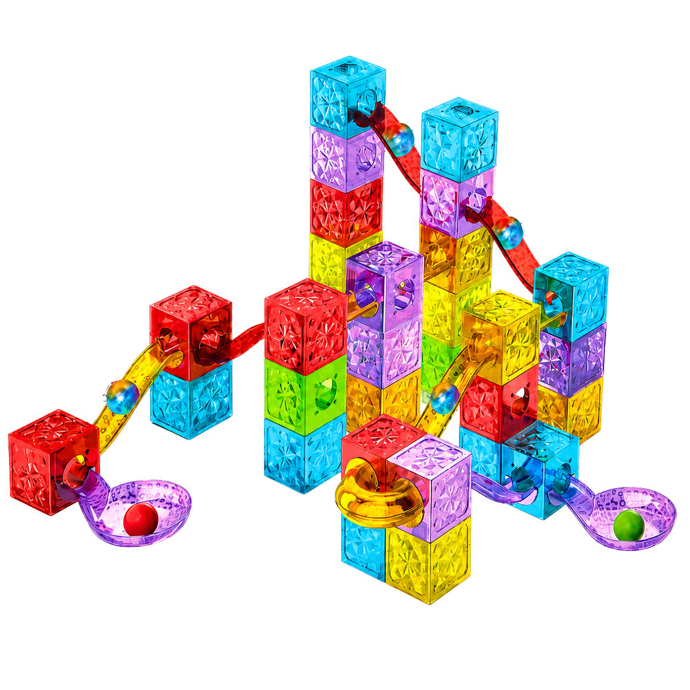 Magnetic Construction Blocks Panels Ball Track Colorful 60 pcs.