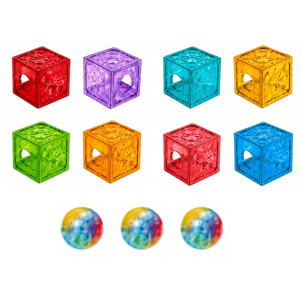 Magnetic Construction Blocks Panels Ball Track Colorful 60 pcs.