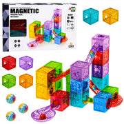 Magnetic Construction Blocks Cubes Ball Track Colorful 33 pcs.