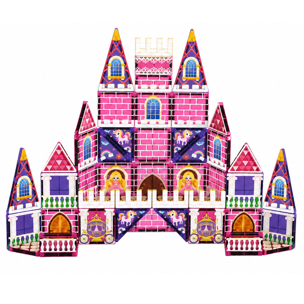 Magnetic Construction Blocks Princess Castle Pink 58 pcs.
