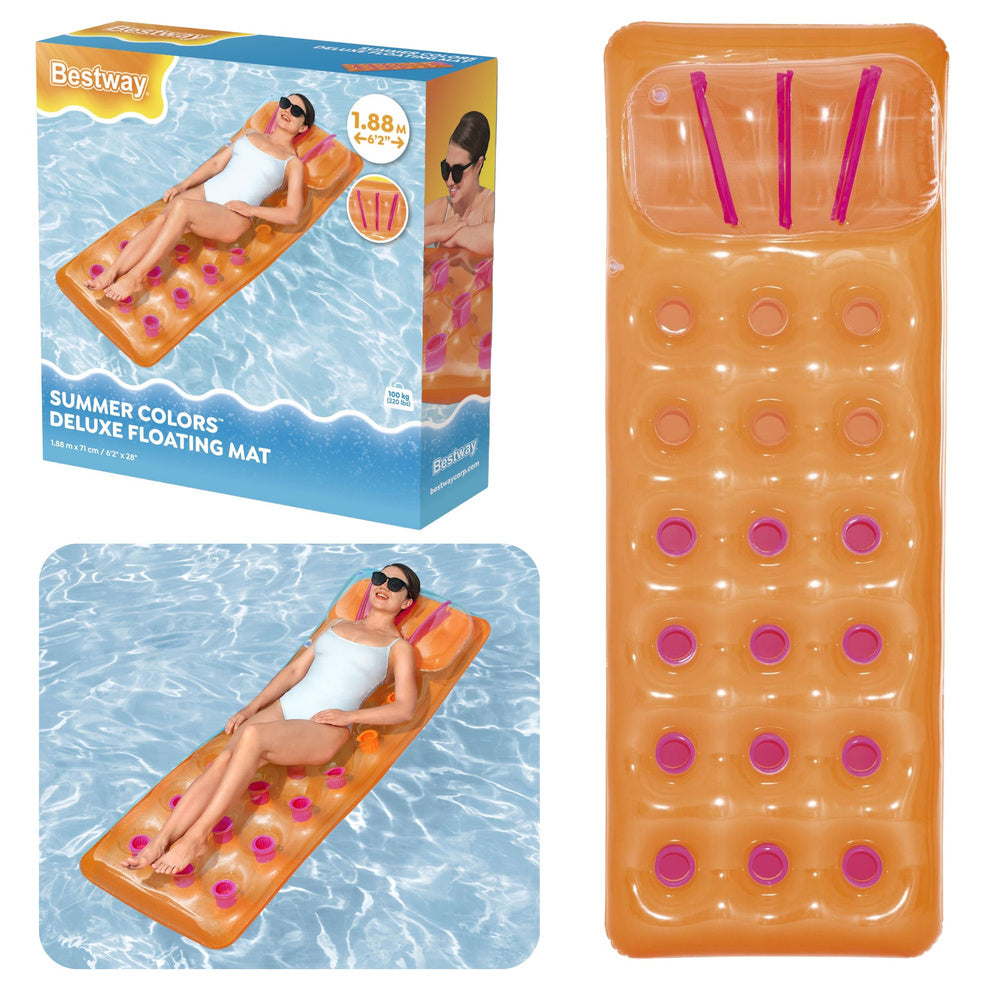 Inflatable Mattress for Swimming Pool Orange Bestway 43015