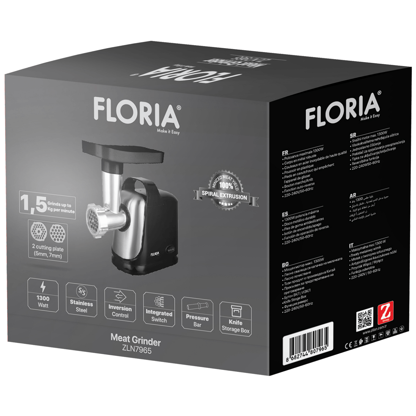 Floria Mlinček za meso, moč 1300 W - ZLN7965