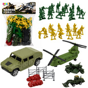 Military Set Soldiers Helicopter Vehicles Base 58 pcs.