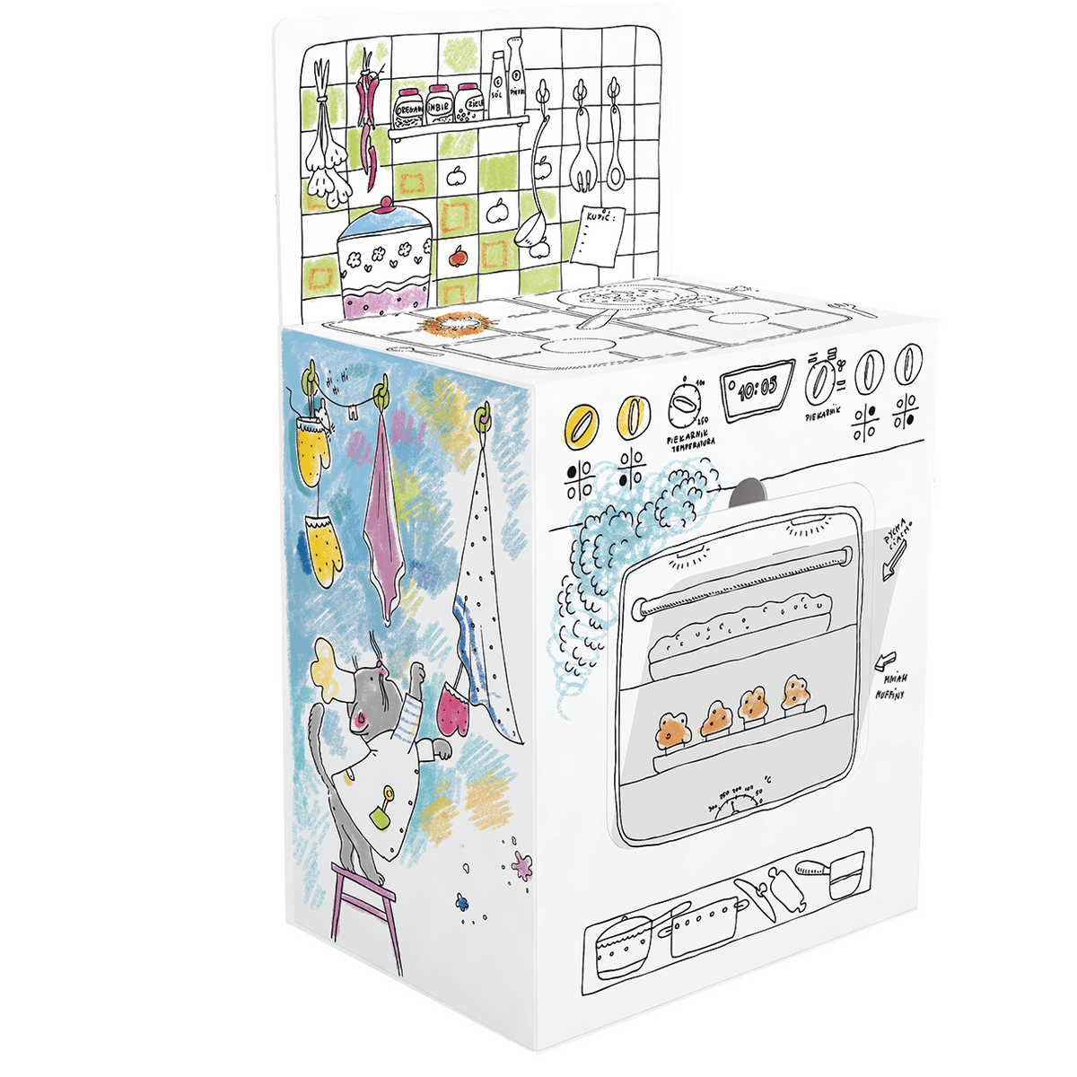 Spatial kitchen XXL coloring book for children