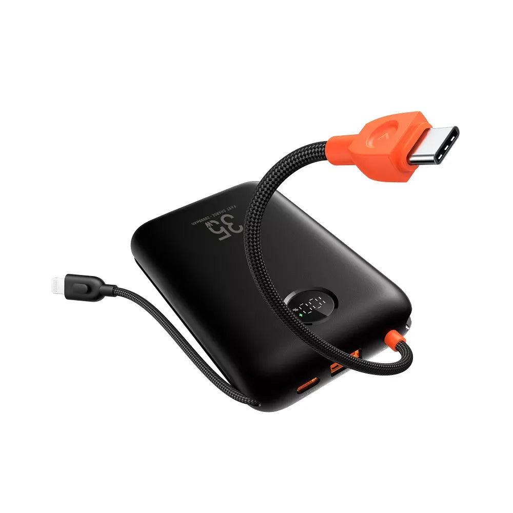 VEGER powerbank 20000 mAh z vgrajenimi kabli Type C / Lightning PD QC3.0 35W K2 (W2068) črn