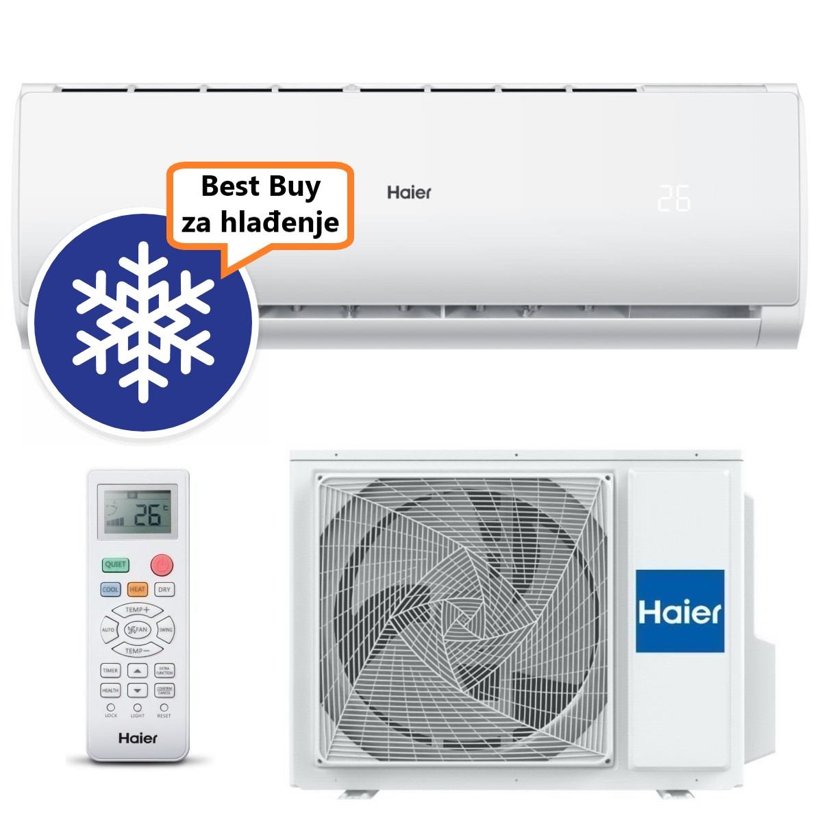 HAIER KLIMA UREĐAJ 3,2kW AS35TAMHRA-C/1U35YEFFRA-C - Tide Plus, za prostor do 35m2, A++ energetska klasa