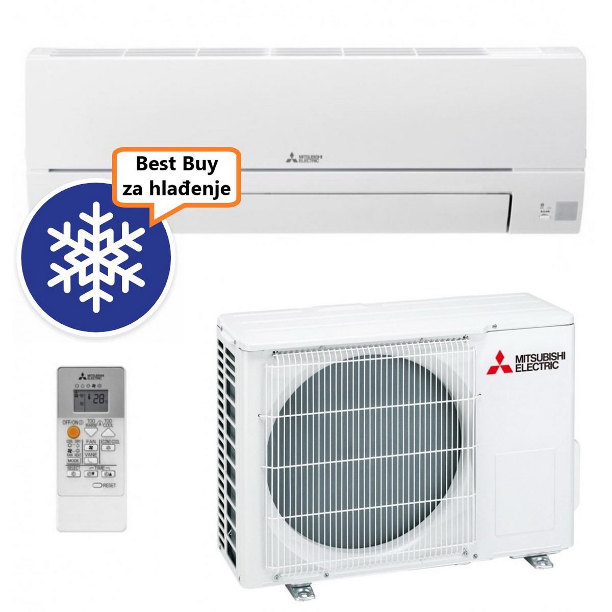 MITSUBISHI KLIMA UREĐAJ MSZ-HR42VFK/MUZ-HR42VF - 4,2 kW, MSZ-HR, za prostor do 40m2, A++ energetska klasa, R-32