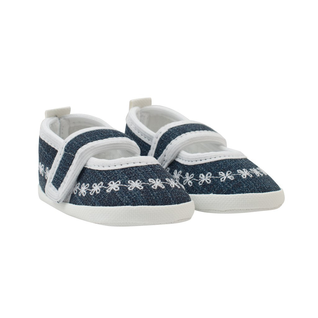 Baby papučice Jeans white (0-3m)