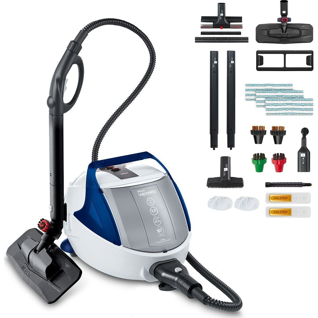 Polti Pro 100 Eco Power Cilindrični čistač na paru 1900 W Crno, Plavo, Bijelo