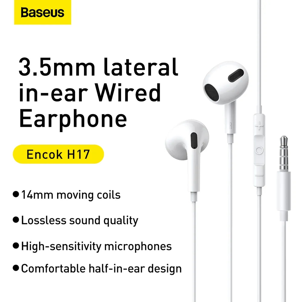 BASEUS slušalke / avdio priključek 3,5 mm ENCOK Žične H17 NGCR020002