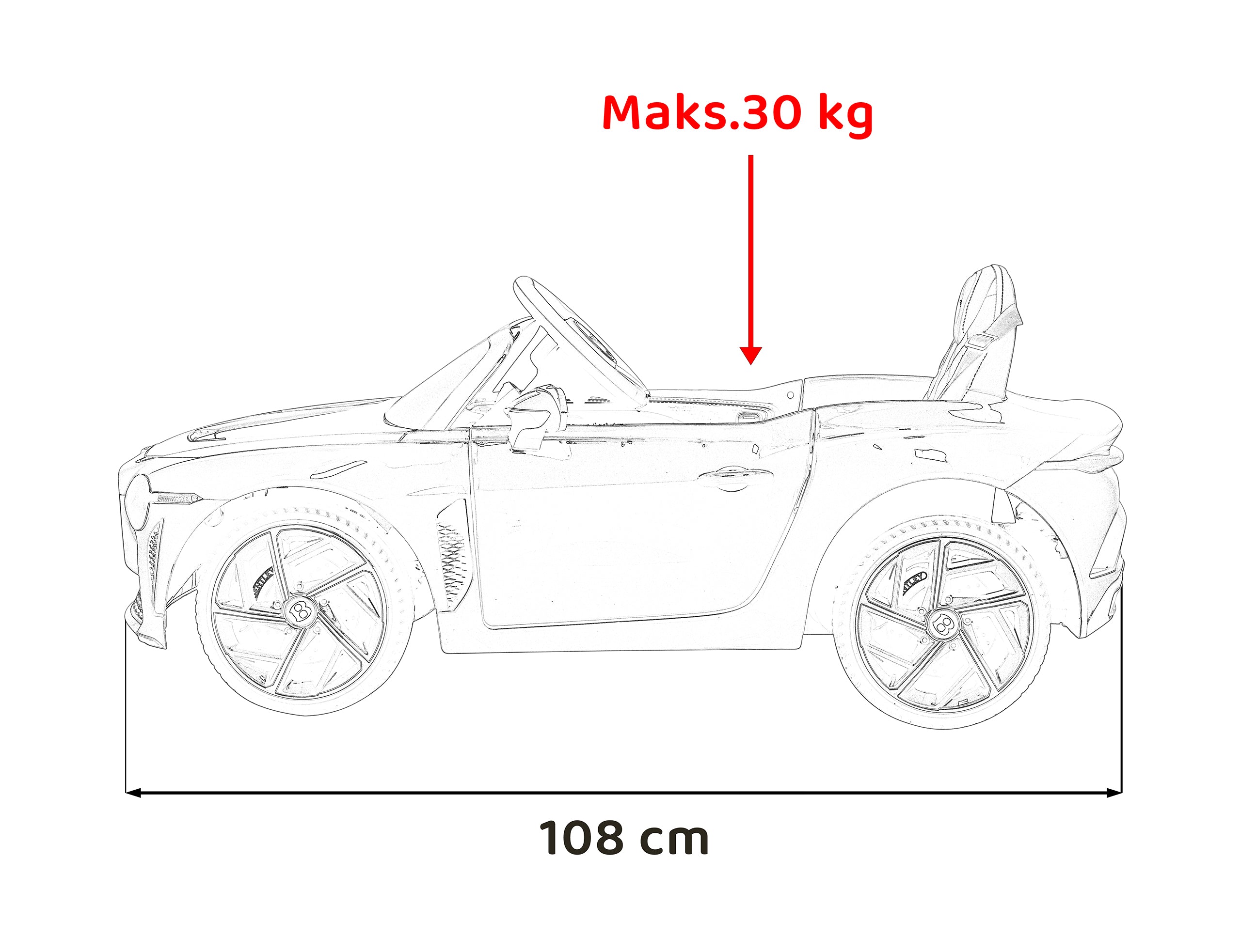Licencirani auto na akumulator Bentley Bacalar - bijeli