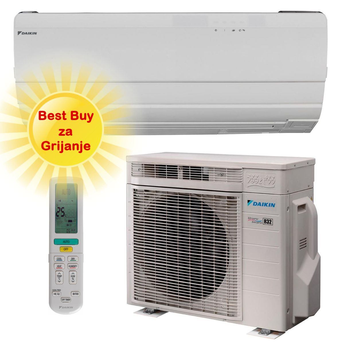 DAIKIN KLIMA UREĐAJ 3,5 kW FTXZ35N/RXZ35N - Ururu sarara, za prostor do 40m2, A+++ energetska klasa, R-32