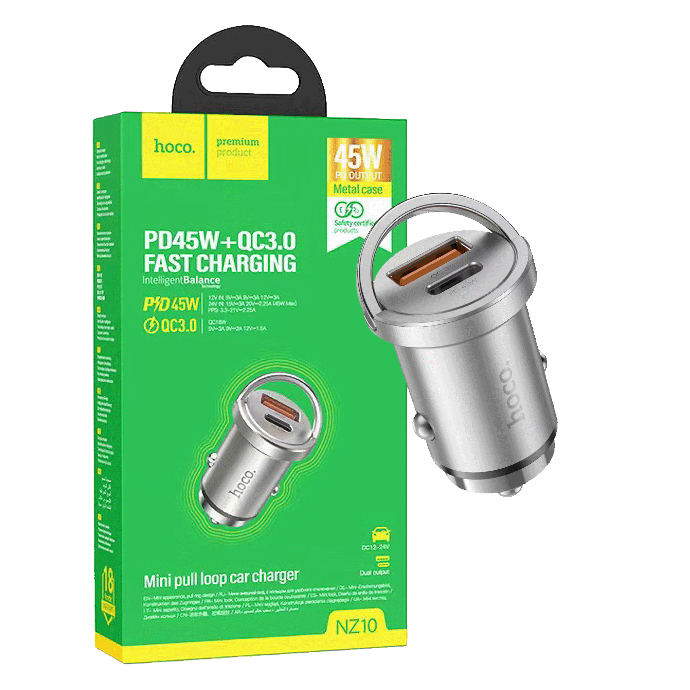 hoco. Auto punjač, brzi, PD45W+QC3.0 - NZ10 Handy