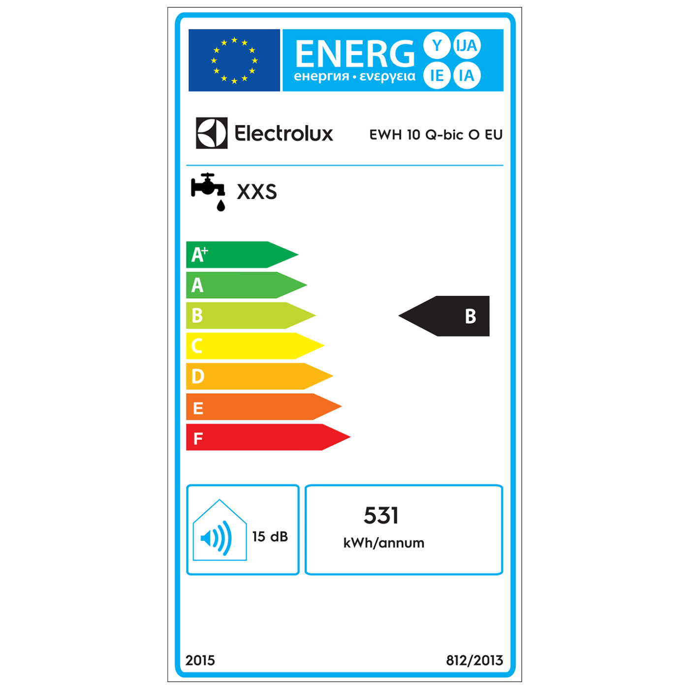 Electrolux Bojler 10 lit., Cijevni električni grijač (TEN), 2kW, IPX4 - EWH 10 Q-bic O EU