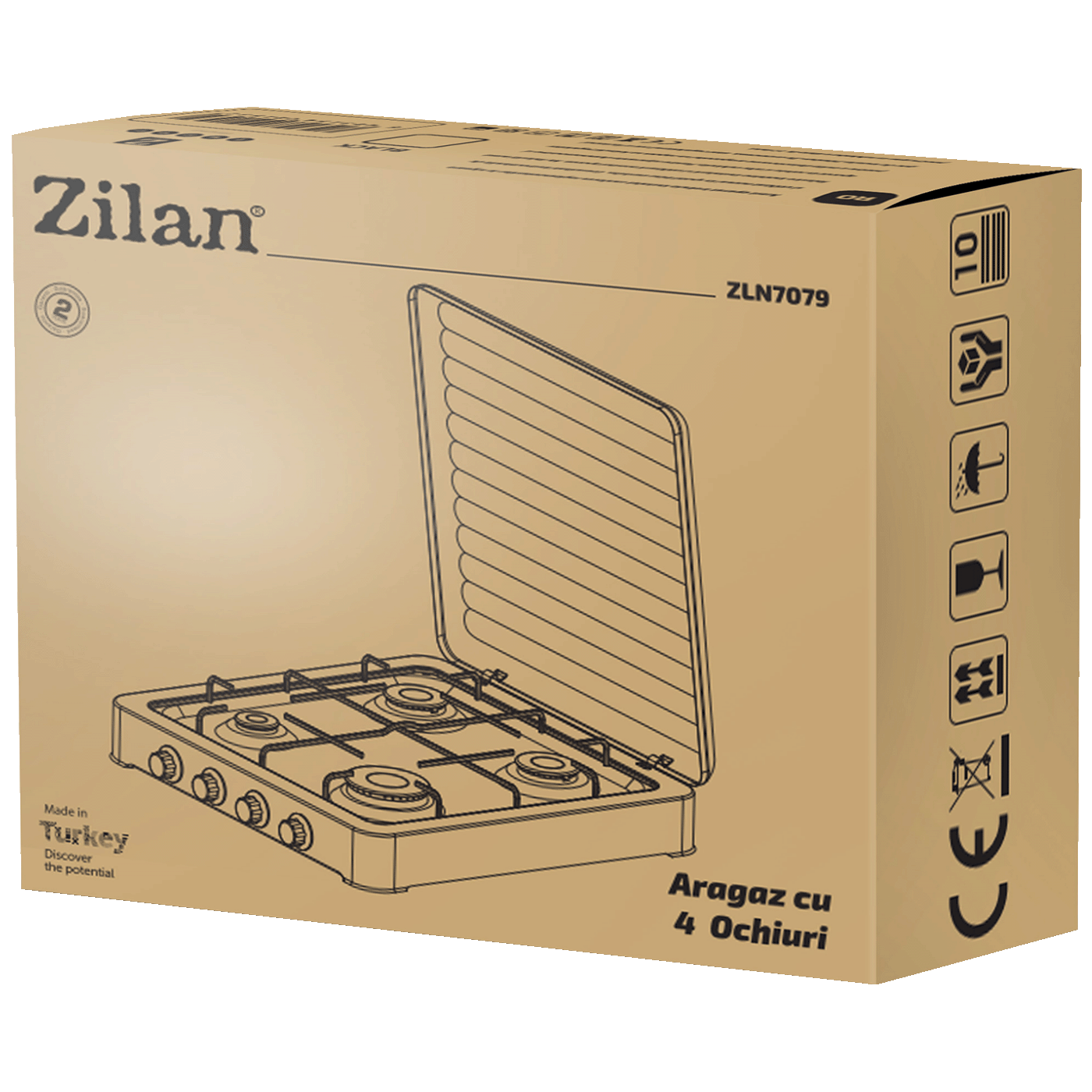 Plinski štedilnik s 4 gorilniki Zilan - ZLN7079/BK