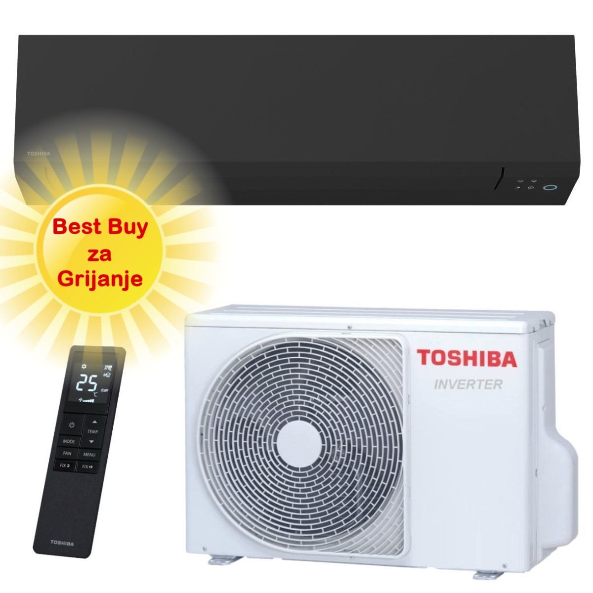TOSHIBA KLIMA UREĐAJ 7kW RAS-B24G3KVSGB-E/RAS-24J2AVSG-E - Shorai Edge, za 70m2, A++, R32