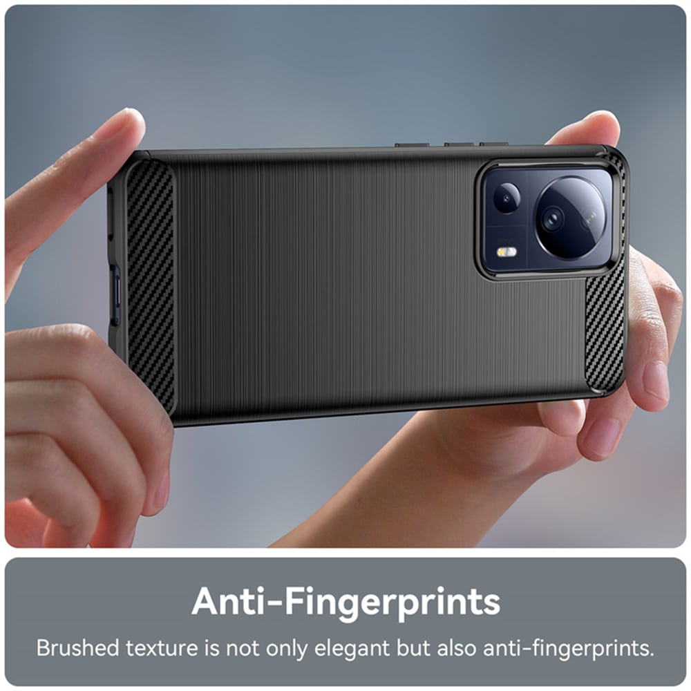 Techsuit Carbon Silicone ovitek za Xiaomi 13 Lite – črna