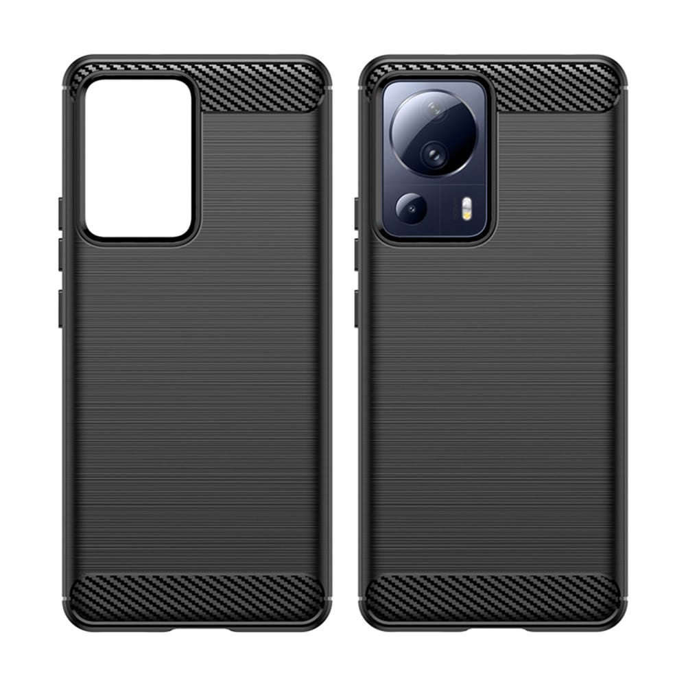 Techsuit Carbon Silicone ovitek za Xiaomi 13 Lite – črna