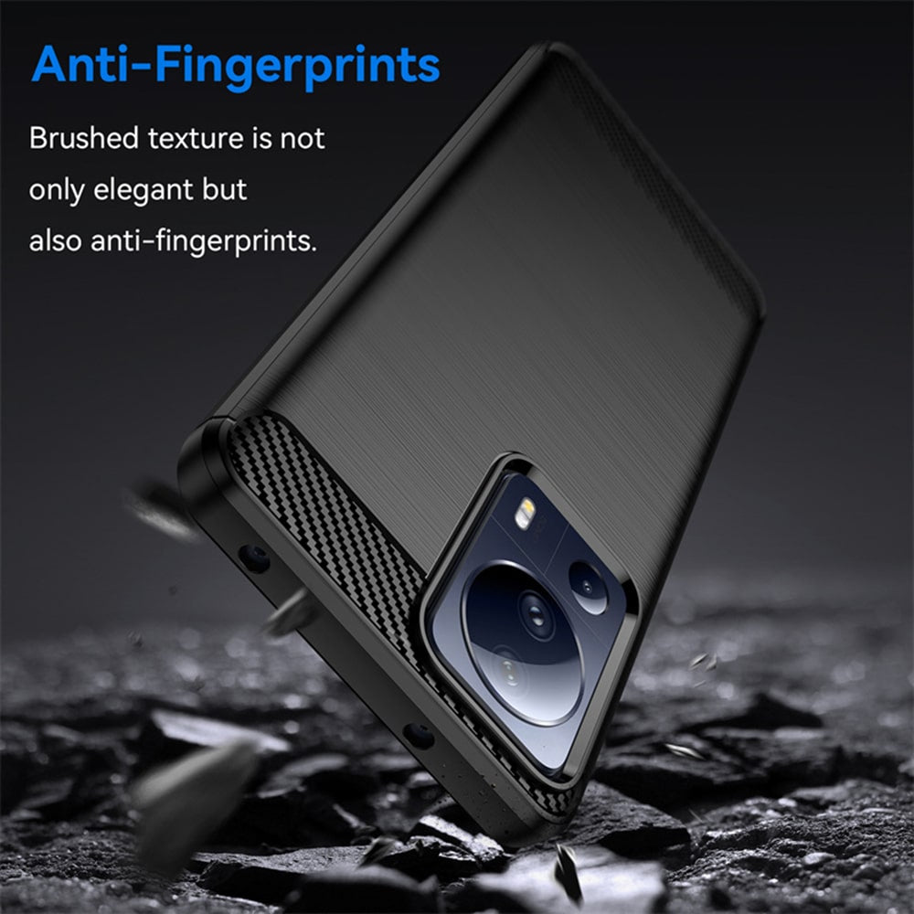 Techsuit Carbon Silicone ovitek za Xiaomi 13 Lite – črna