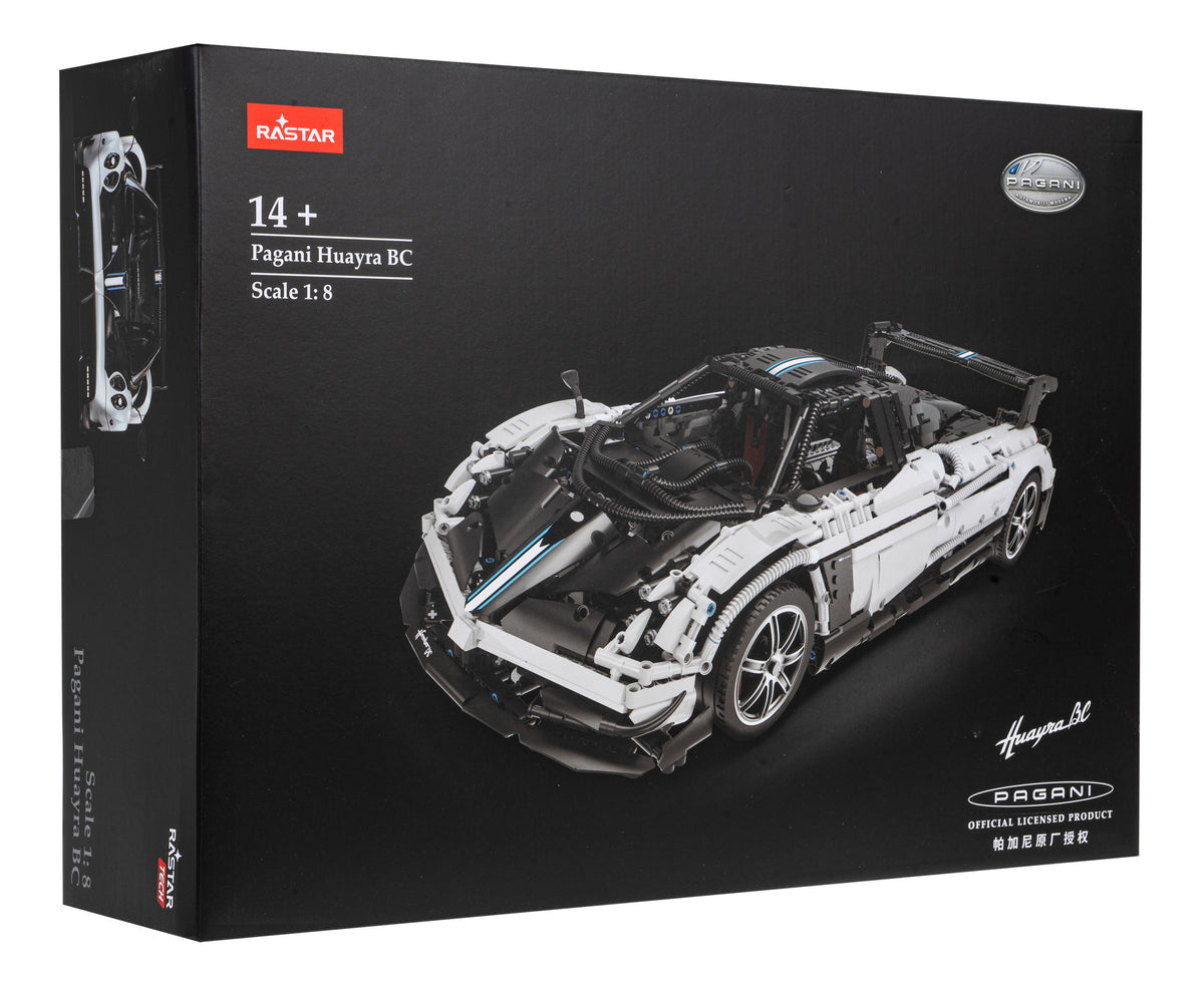 Auto na daljinsko upravljanje i sastavljanje Pagani Huayra 1:8 RASTAR - 2892 elemenata - bijeli