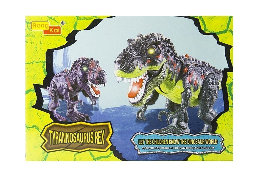 Smeđi hodajući dinosaur tiranosaur na baterije