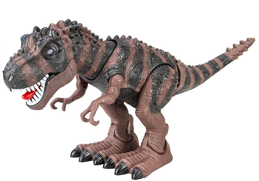 Smeđi hodajući dinosaur tiranosaur na baterije