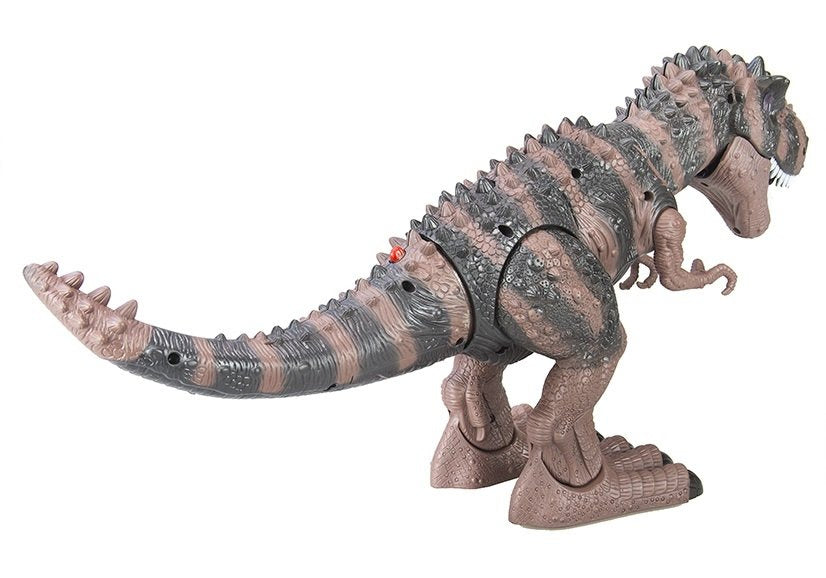 Smeđi hodajući dinosaur tiranosaur na baterije