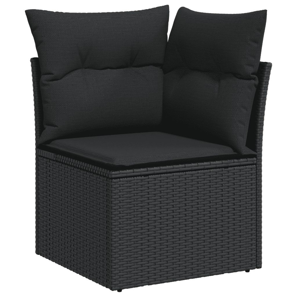 6-dijelni set vrtnih sofa s jastucima crni od poliratana Crna 100 x 55 x 73 cm