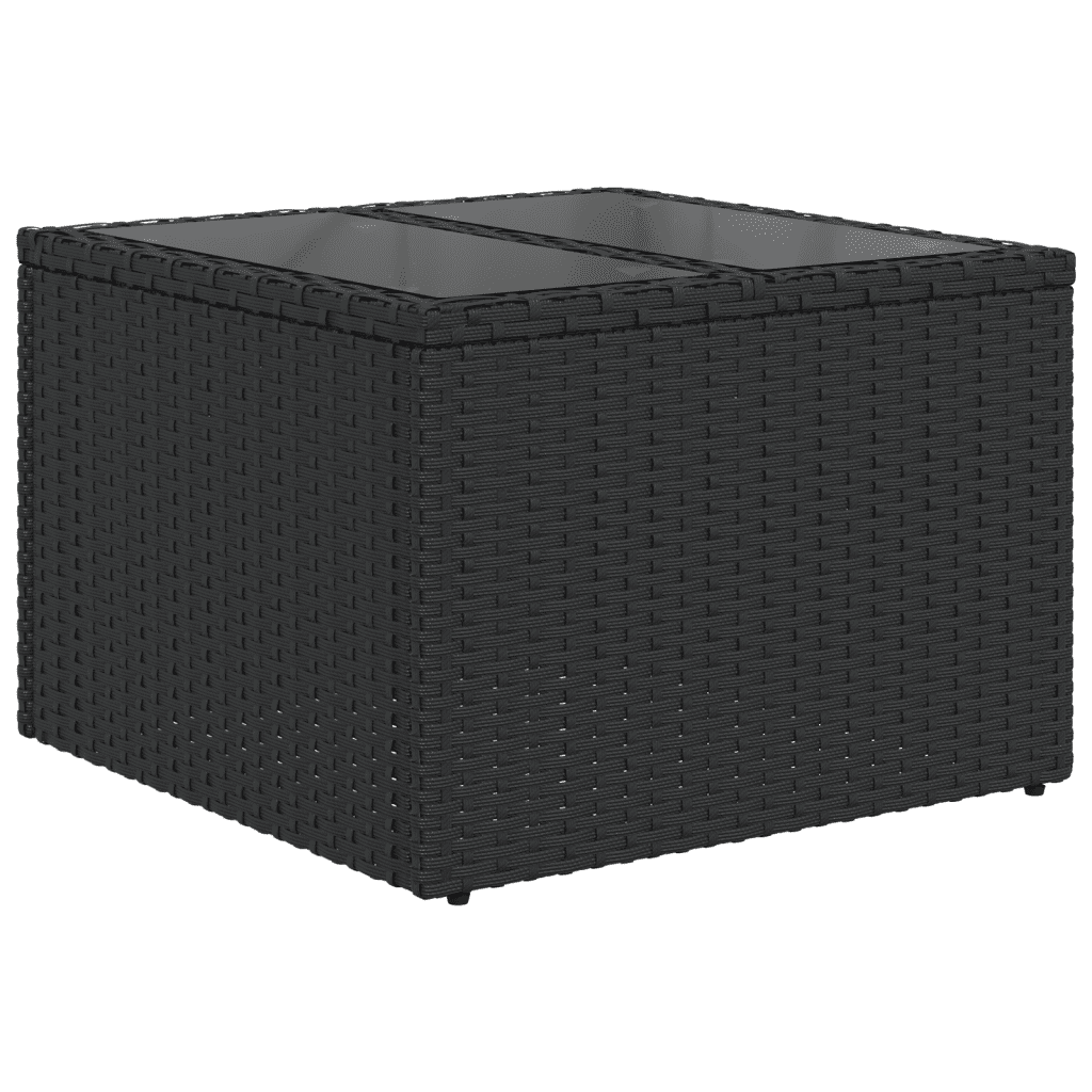 7-dijelni set vrtnih sofa od poliratana s jastucima crni Crna 83 x 62 x 69 cm