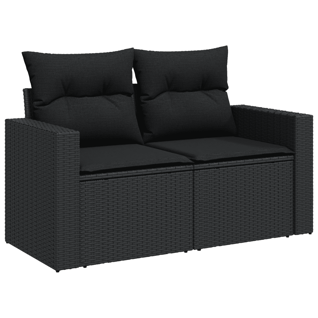 12-dijelni set vrtnih sofa od poliratana s jastucima crni Crna