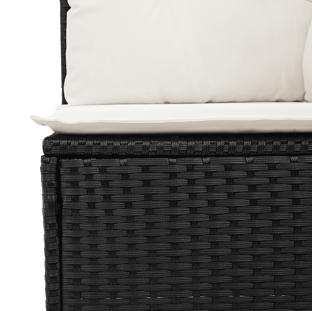 11-dijelni set vrtnih sofa od poliratana s jastucima crni Crna 100 x 55 x 73 cm