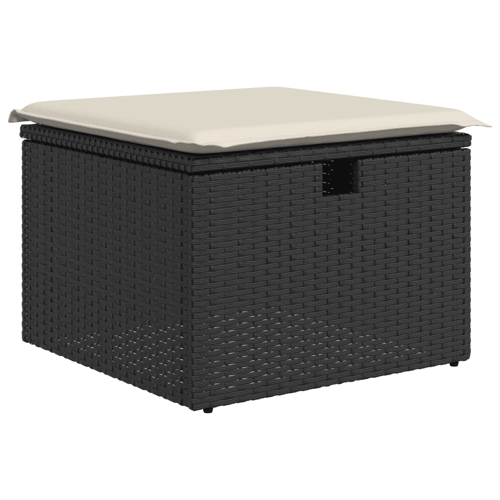7-dijelni set vrtnih sofa od poliratana s jastucima crni Crna 70 x 62.5 x 69 cm